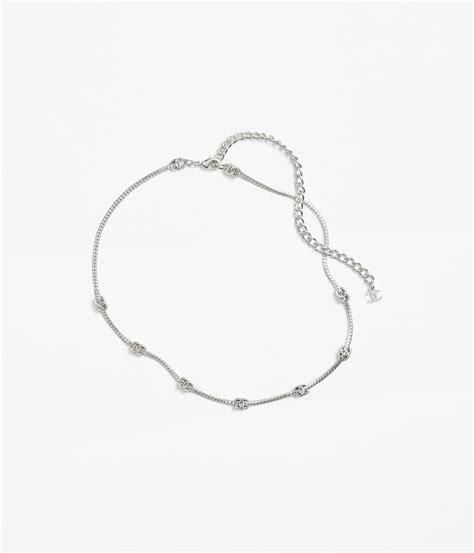 Chanel Metal Necklace Silver (ABE254 B18058 NZS81) .